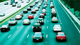 cars on roadway