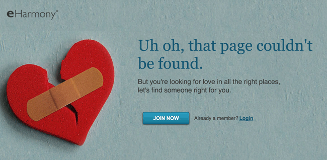 eharmony error page