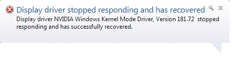 nvidia display driver error
