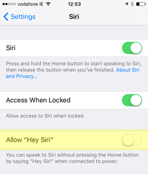 allow hey siri