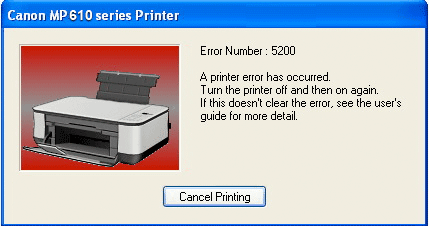 mp610 error 5200