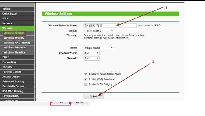 wireless setting