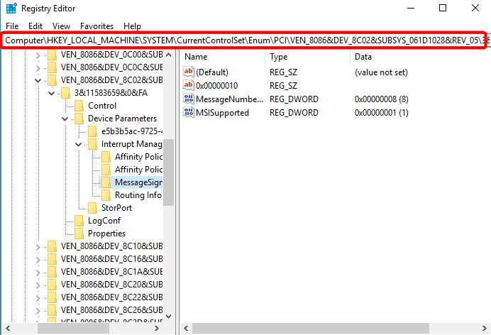 registry AHCI controller