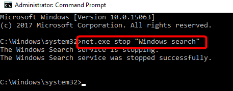 stop windows search