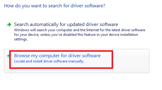 Browse for driver