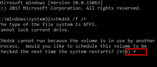 Chkdsk - Y