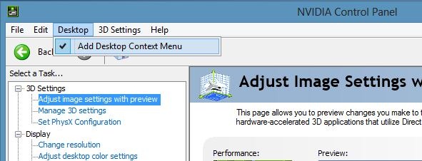 add desktop context menu