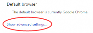 advanced settings - chrome