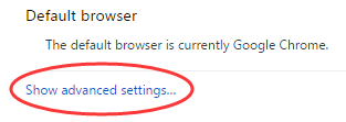 advanced settings - chrome