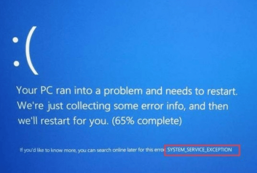 System Service Exception error