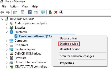 disable device