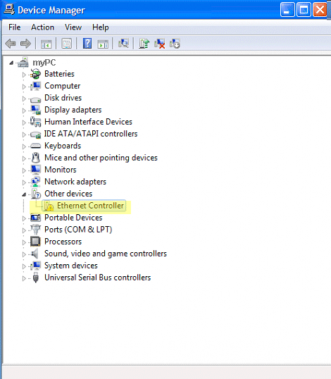 ethernet controller error