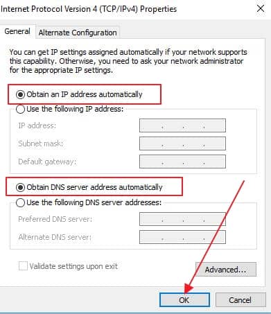 IPv4 obtain IP auto