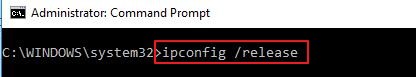 ipconfig release