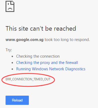 err_connection_timed_out error msg