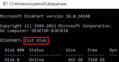 list disk