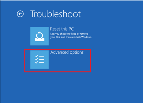 troubleshoot adv optns