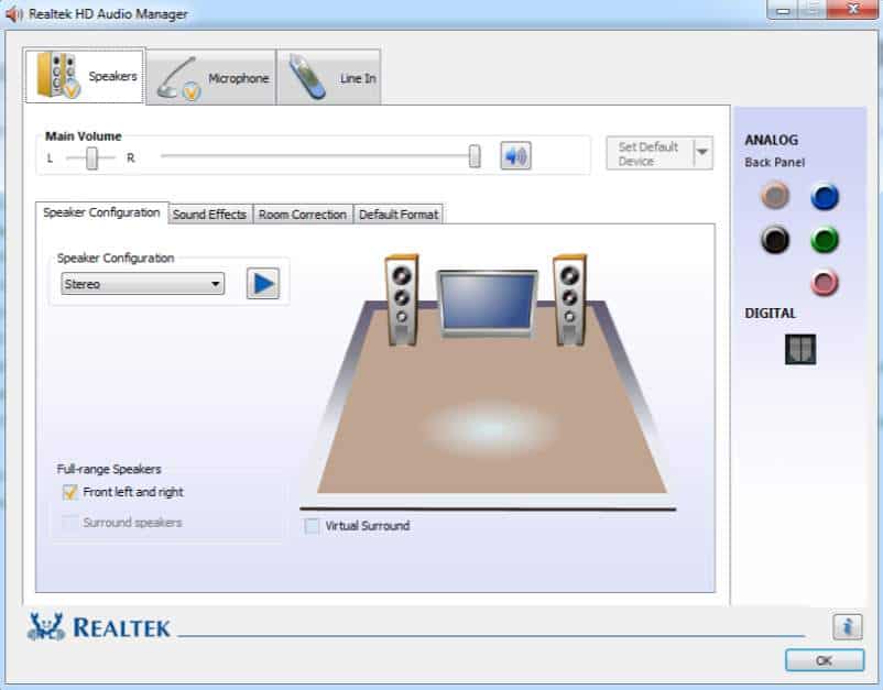 Realtek audio manager