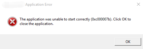 0xc000007b error