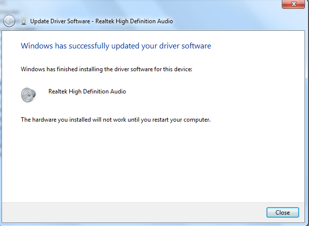 audio driver installed