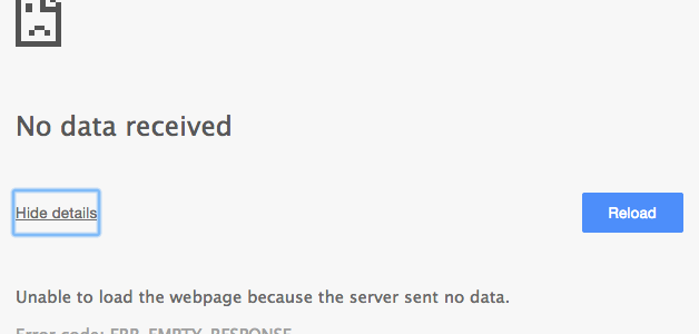 ERR-EMPTY-RESPONSE error