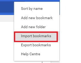 import bookmarks
