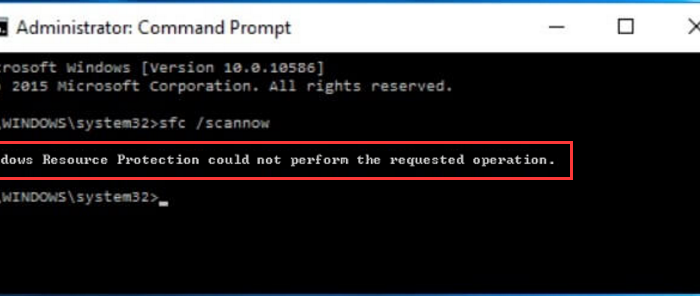 Windows Resource Protection could not perform the requested operation error