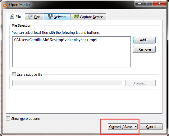 convert-save VLC