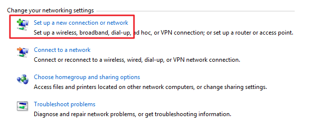setup new connection