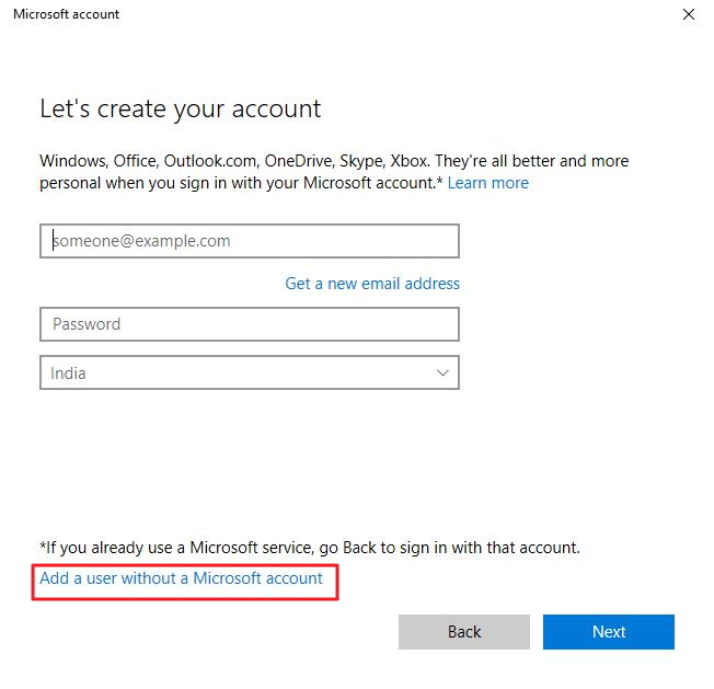without microsoft acct