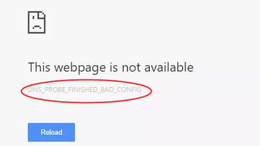 DNS Probe finished bad config error