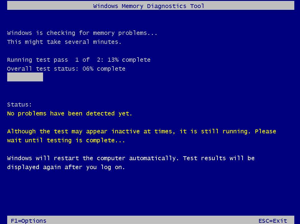 memtest running