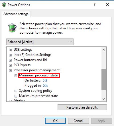 min processor state