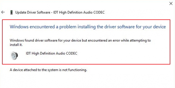 idt audio driver windows 10 update