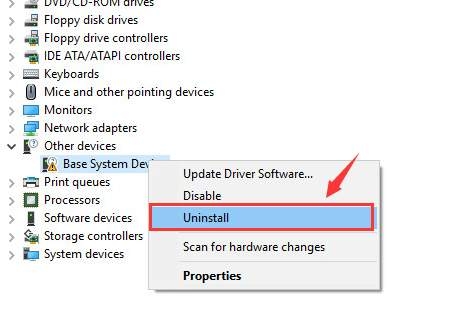 uninstall device