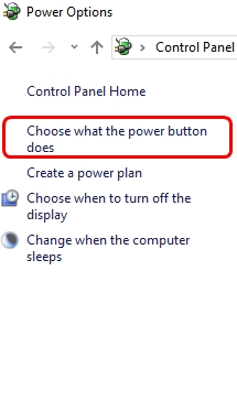 choose power button 
