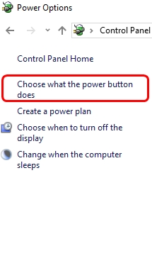 choose power button