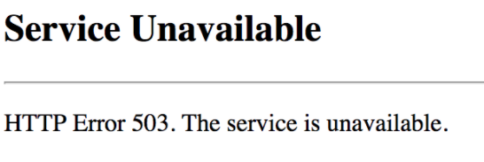 Error 503 The Service Is Unavailable Issue 