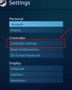 controller settings