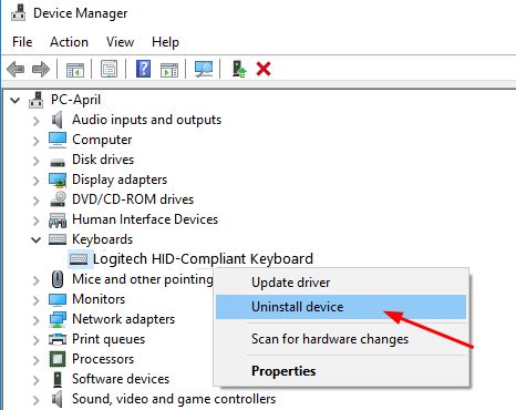 uninstall device