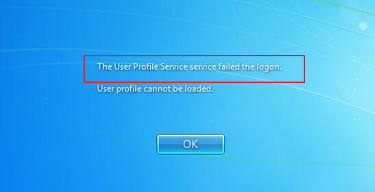 The User Profile Service failed the logon error