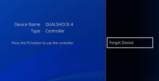 DS4 forget device