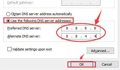 use following DNS