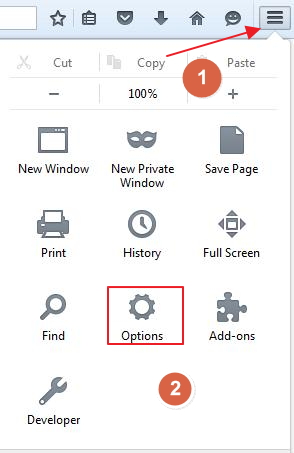 firefox options