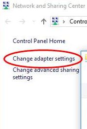 change adapter settings