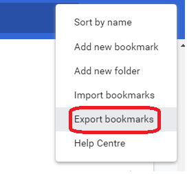Export bookmarks