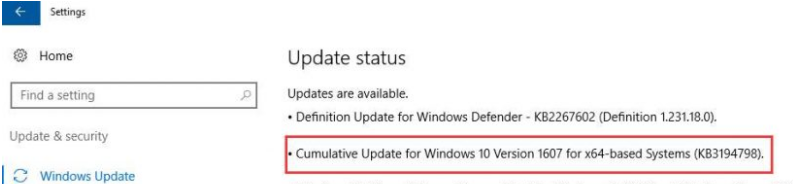 Win 10 Anniv Update