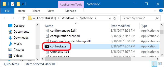 conhost.exe-folder