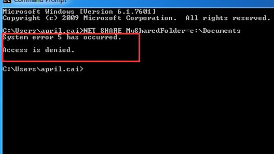 System error 5 has occurred