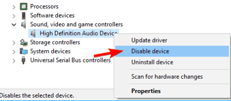 disable device
